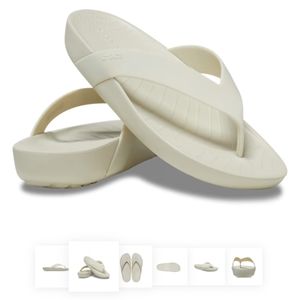 2/$65 BNWT croc splash flip flops in bone -  size 8 ladies but unisex #2